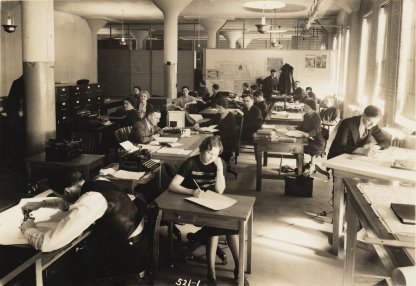 Photograph of the Nebraska Writers’ Project workspace